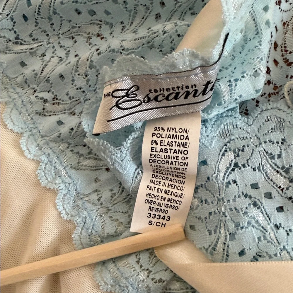 Babydoll Halter Blue and White One-piece Mesh Lace Chemise Lingerie